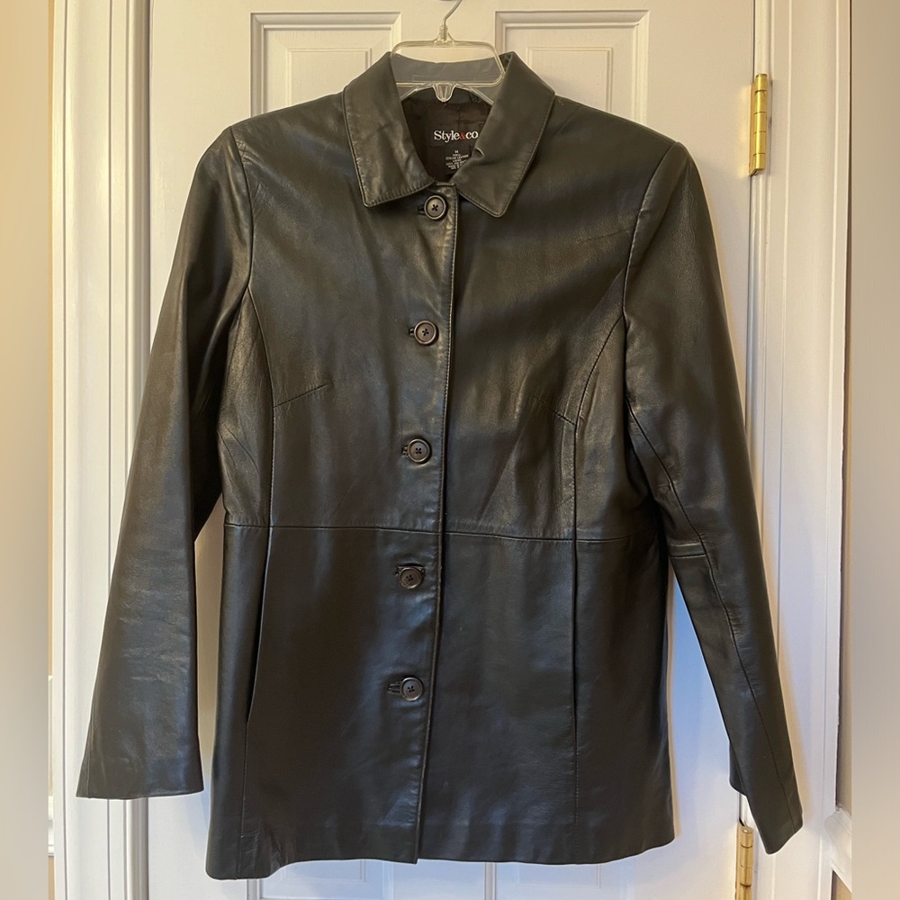 Style & Co Leather Jacket - Size Medium